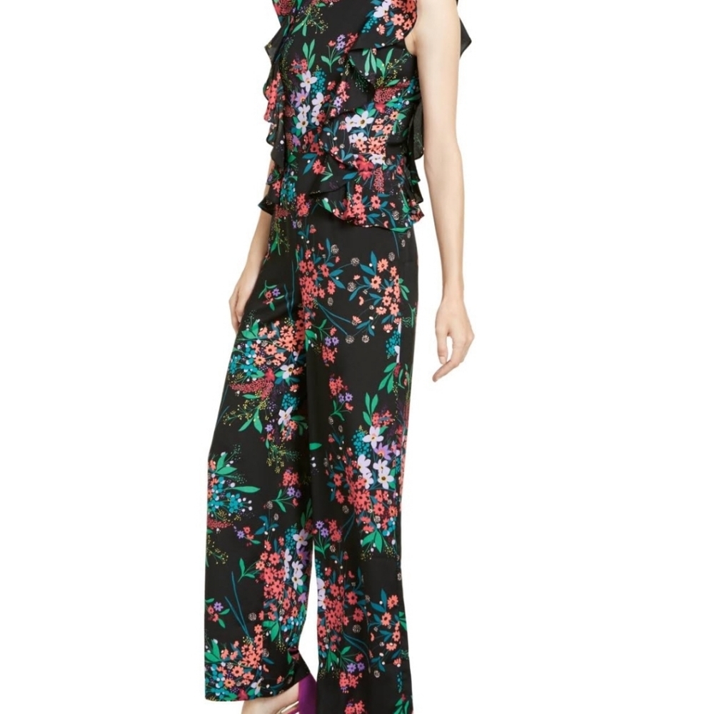 Trina Turk Black Floral Jumpsuit NWT
